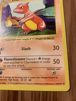 CHARMELEON - 24/102 - Base Set Pokemon TCG Card Vintage 1999 - Image 4