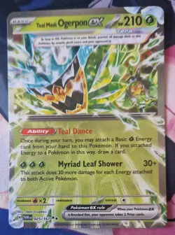Pokemon Card SV06: Twilight Masquerade Teal Mask Ogerpon ex 025/167 NM-Mint TCG - Image 1