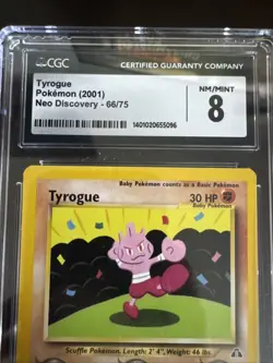 CGC 9 MINT Tyrogue Neo Discovery 2001 Pokemon Card 66/75 - Image 3