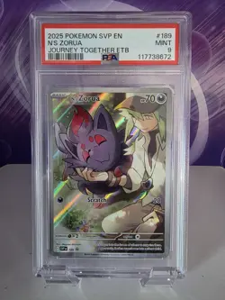 2025 Pokemon SVP EN N's Zorua #189 Journey Together PSA 9 - Image 1