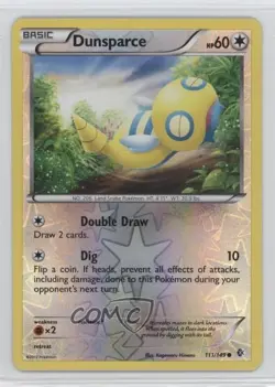 Dunsparce Reverse Foil Pokemon Black & White Boundaries Crossed #111 - Image 1