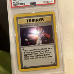 2000 Pokemon Gym Heroes The Rockets Trap Holo Rare 19/32 PSA 9 Mint Vintage - Image 3