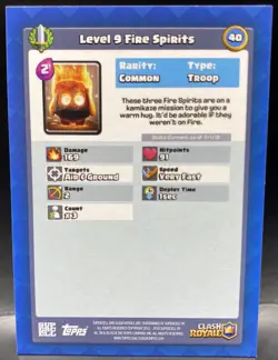 2018 Topps Clash Royale Fire Spirits #40 Common Collectible Trading Card - Image 2
