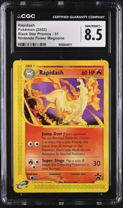 CGC 8.5 Rapidash 2002 Black Star Promos 51 Nintendo Power Magazine Pokemon Card - Image 1