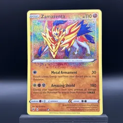 Zamazenta 102/185 Vivid Voltage Amazing Rare Holo Pokemon TCG Card NM - Image 1