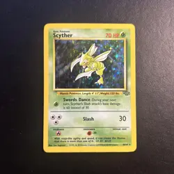 Scyther 10/64 Jungle Pokemon Card Holo Rare Unlimited Moderately Played MP - Image 1
