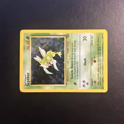 Scyther 10/64 Jungle Pokemon Card Holo Rare Unlimited Moderately Played MP - Image 2