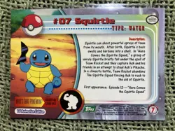 Pokemon Topps Card - #07 Squirtle - Image 2