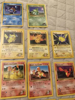 1st edition pokemon cards mixed lot with a few unlimited - Image 1