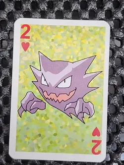 Haunter Pokemon 1999 Mini Deck Playing Cards 2.5x1.75in Two Of Hearts Green - Image 1