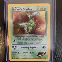 Rocket's Scyther 13/132 Gym Heroes 2000 Holo Rare WOTC Pokemon Card TCG - Image 1