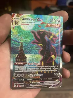 Pokemon TCG Umbreon VMAX Holo Secret Rare Card Evolving Skies 215/203 Hp/damaged - Image 1