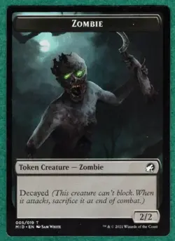 Zombie Token - Innistrad: Midnight Hunt MID #005 - Magic: The Gathering MTG Card - Image 1