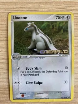 Pokemon Card Linoone 34/106 Uncommon Reverse Holo Ex Emerald Stamped - Image 1