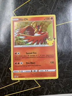 Ho-Oh 001/025 Pokemon Celebrations 25th Anniversary Holo Rare Card NM Mint - Image 1