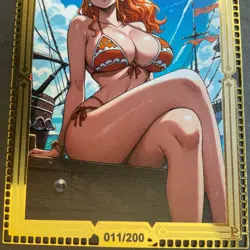 Goddess Story Gold METAL Card - Serial Number #/200! Double Sided - Nami Bikini - Image 4