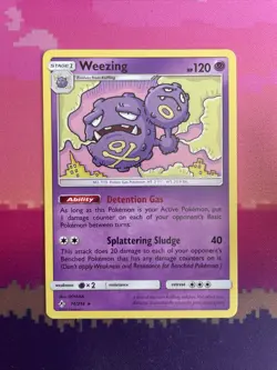Pokemon Card Weezing Unbroken Bonds Rare 74/214 Near Mint - Image 1