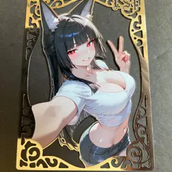 Goddess Story Gold METAL Card - Serial Number #089/100! - Anime Bikini Fox Girl - Image 1