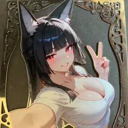 Goddess Story Gold METAL Card - Serial Number #089/100! - Anime Bikini Fox Girl - Image 2