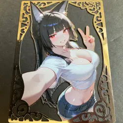 Goddess Story Gold METAL Card - Serial Number #089/100! - Anime Bikini Fox Girl - Image 4