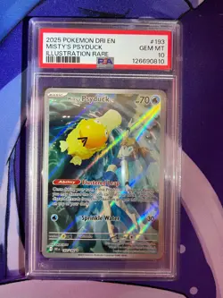 2025 Pokemon Destined Rivals Misty's Psyduck 193/182 Illustration Rare PSA 10 - Image 1