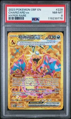 2023 Pokemon Obsidian Flames CHARIZARD EX Hyper Rare #228 PSA 8 - Image 1