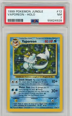 Pokemon 1999 Jungle Vaporeon Holo PSA 7 WOTC vintage 55624928 - Image 1