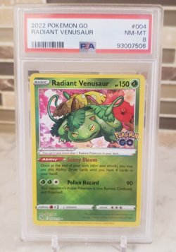 2022 Pokemon Go RADIANT VENUSAUR 004/078 PSA 8 NM/Mint - Image 1