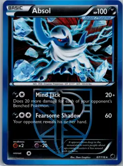 Plasma Freeze #67/116 Absol (Team Plasma) Holo Pokemon LP - Image 1