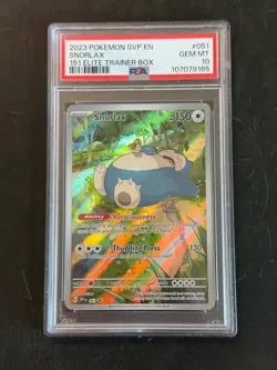 2023 POKEMON SVP EN-SV BLACK STAR PROMO 151 ELITE TRAINER BOX SNORLAX PSA 10 - Image 1