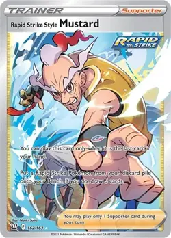 Rapid Strike Style Mustard (Full Art, #162/163) SWSH - Battle Styles LP Pokemon - Image 1
