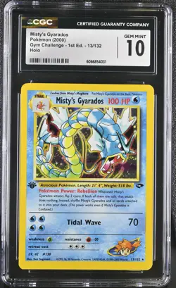 CGC 10 Misty's Gyarados Gym Challenge 1st Edition 13/132 Holo Pokemon Card - Image 1