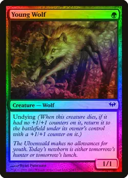 Young Wolf FOIL Dark Ascension PLD Green Common MAGIC GATHERING CARD ABUGames - Image 1