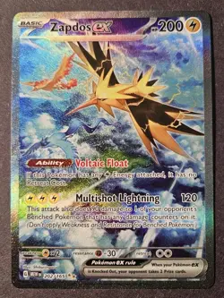 Pokemon TCG Zapdos EX Holo Card 202/165 Scarlet & Violet 151 NM Fast Shipping - Image 1