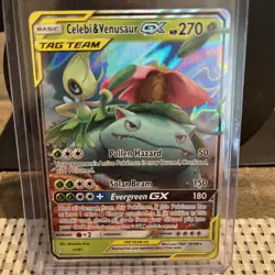 Pokemon TCG Celebi & Venusaur GX 1/181 Sm-Team Up Tag Team Ultra Rare Card - Image 1