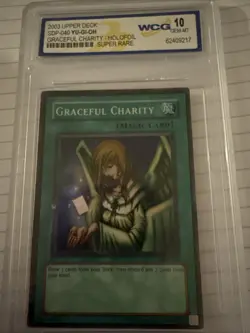 Yu-Gi-Oh TCG Graceful Charity Holo Rare Card SDP-040. Super Rare Mint Condition - Image 1