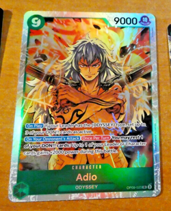 ONE PIECE ENGLISH CARD HOLO GAME CARTE ADIO OP09-023 SR EN TCG NEUF - Image 1