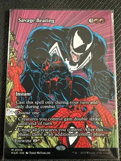 NM Borderless Savage Beating, MTG, Marvel's Spider-Man, Magic the Gathering, 26 - Image 4