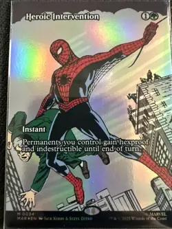 MTG, Heroic Intervention (#0034), Marvel's Spider-Man Eternal, Foil, NM Mythic - Image 1
