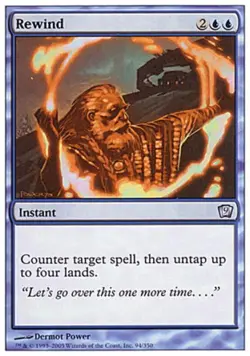 Rewind - Medium Play MTG 9th Edition - Image 1
