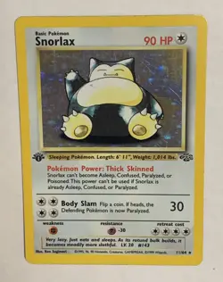 1999 Snorlax Holo rare 1st Edition 11/64- Jungle Pokemon (EX+) - Image 1