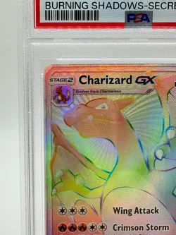 2017 Pokemon Sun & Moon Burning Shadows: Charizard GX#150 FULL ART SECRET, PSA 7 - Image 3