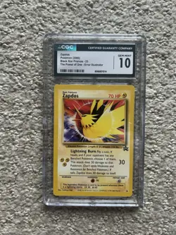 Pokemon GRADED 2000 Zapdos 23 Black Star Promos PROMO GM 10 CGC - Image 1