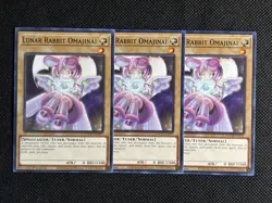 3x YuGiOh! - Lunar Rabbit Omajinai DOOD-EN097 Common 1st Edition Near Mint - Image 1