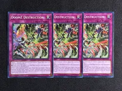 Yugioh! 3x DoomZ Destruction DOOD-EN074 Common 1st Ed NM - Image 1