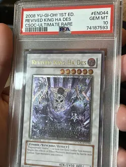 PSA 10 Revived King Ha Des GREY/GREEN MISPRINT Csoc 1st Ed Ultimate Rare Yugioh - Image 1