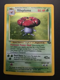 Pokemon TCG 1999 Jungle Set Vileplume Holo Rare Card 15/64 - Image 1