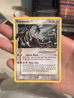 Pokemon Rayquaza Gold Star EX Deoxys Ultra Rare Holo Card #107 - Image 1