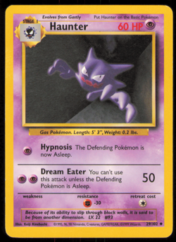 Haunter 29/102 Uncommon Base Set Pokemon Card 1999 WOTC LP - Image 1