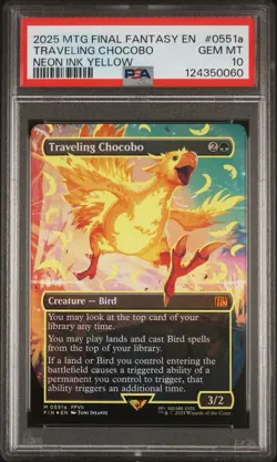 Magic MTG Traveling Chocobo Neon Ink Yellow Final Fantasy #0551a PSA 10!! - Image 1